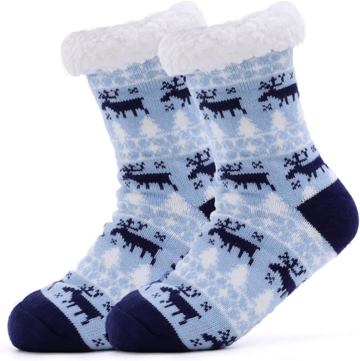 Warme Antislip Huissokken voor Dames - Fleece Gevoerde Thermische Slipper Sokken