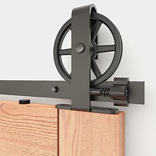 Schuifdeursysteem Buiten Schuifdeurbeslag Set Zwart 5.5FT-173cm voor