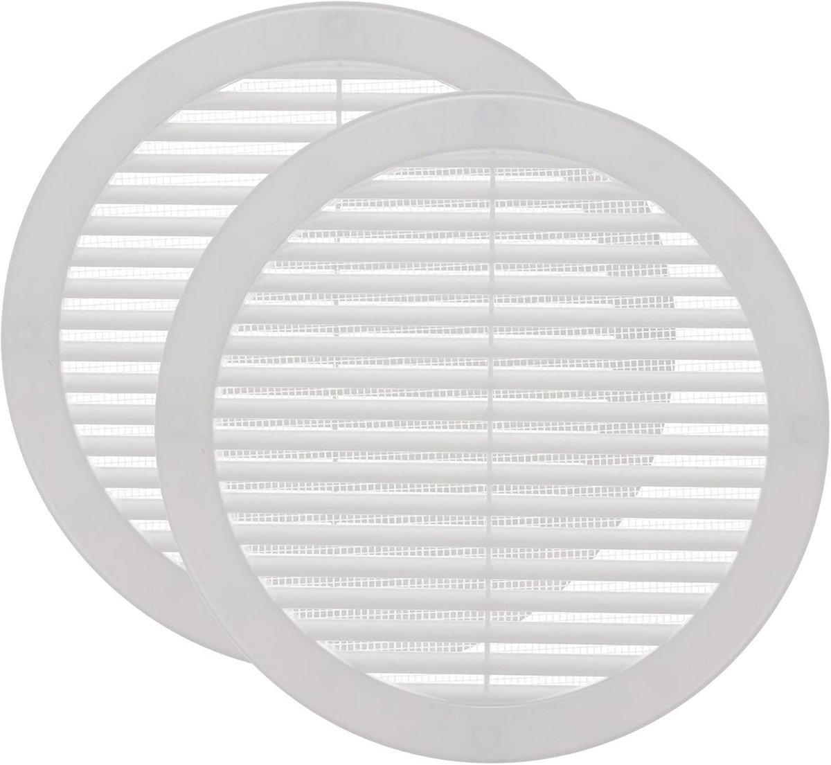 2 Stuks Ronde Kunststof Ventilatie Roosters voor Sproeivaart 20,3 cm - Wit