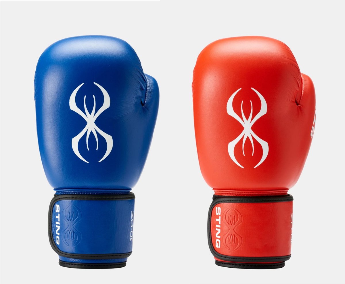STING World Boxing Bokshandschoen | klittenband | Rood (Maat: 12OZ)
