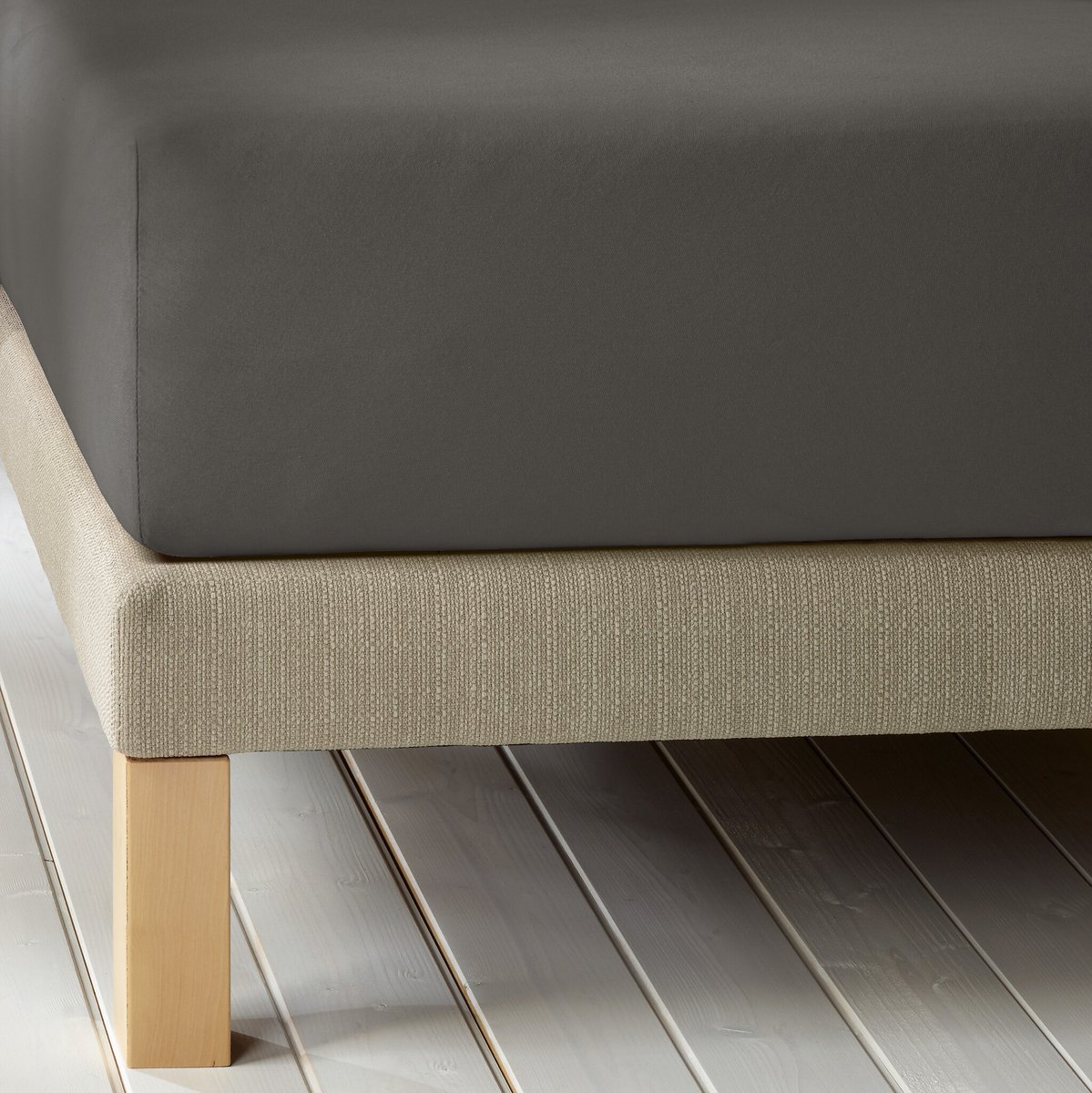 De Witte Lietaer Hoeslaken Laurence Ebony - 180 x 200/220 x h 30 - Katoen Flanel