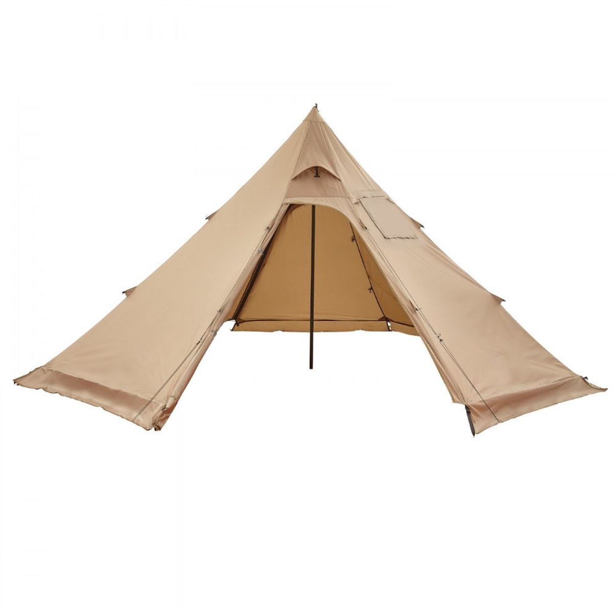 Kampeertent - Tipi Tent / Piramidetent - 4-Persoons - Canvas - Met Kachelaansluiting - 4-Seizoenen - Lichtgewicht - Maat M