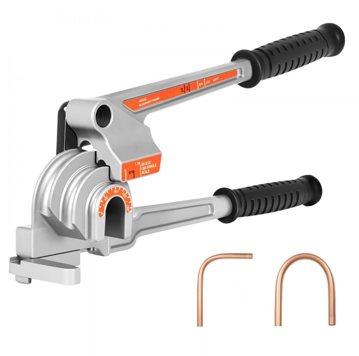 Pijpen- en Buizenbuiger - 3-in-1 Handmatig Buiggereedschap - 180° Buigen - Ø 6,35/9,525/12,7 mm Buitendiameter - Met Waterpas - Voor koper en aluminium - Voor auto, HVAC en airco