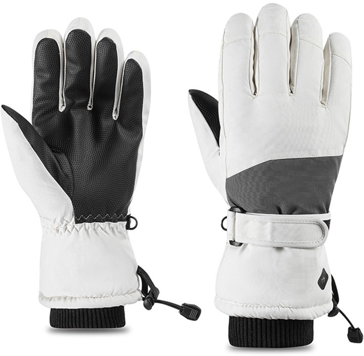 Daity 1 paar Winterhandschoenen Waterdichte handschoenen Warme handschoenen Skihandschoenen Geschikt voor skiën winterfietsen snowboarden en andere buitenactiviteiten Dikke fleecevoering Wit