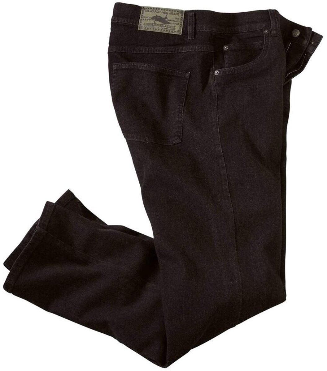 ATLAS FOR MEN - Zwarte regular stretchjeans - Heren - Verkrijgbaar in grote maten - W32