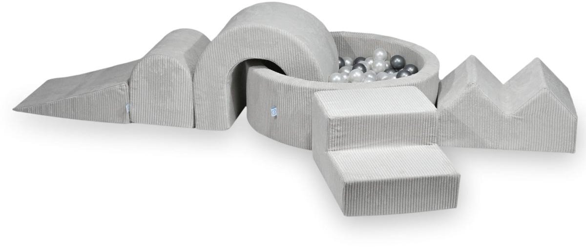 Foam speelset met rond ballenbad 90x30 Corduroy + 5 elementen