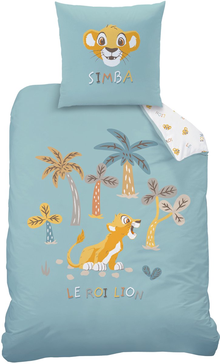 Disney The Lion King Dekbedovertrek, Savana - Eenpersoons - 140 x 200 + 63 x 63 cm - Katoen
