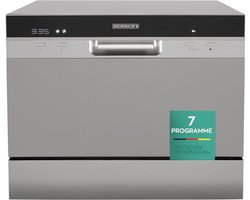 Heinrich's HTG 8840 mini vaatwasser - 7 programma's - gebruik slechts 6,5 liter per cyclus - zilver