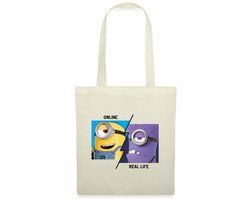Minions Stuart Online Vs. Real Life Tas Van Stof Schoudertas