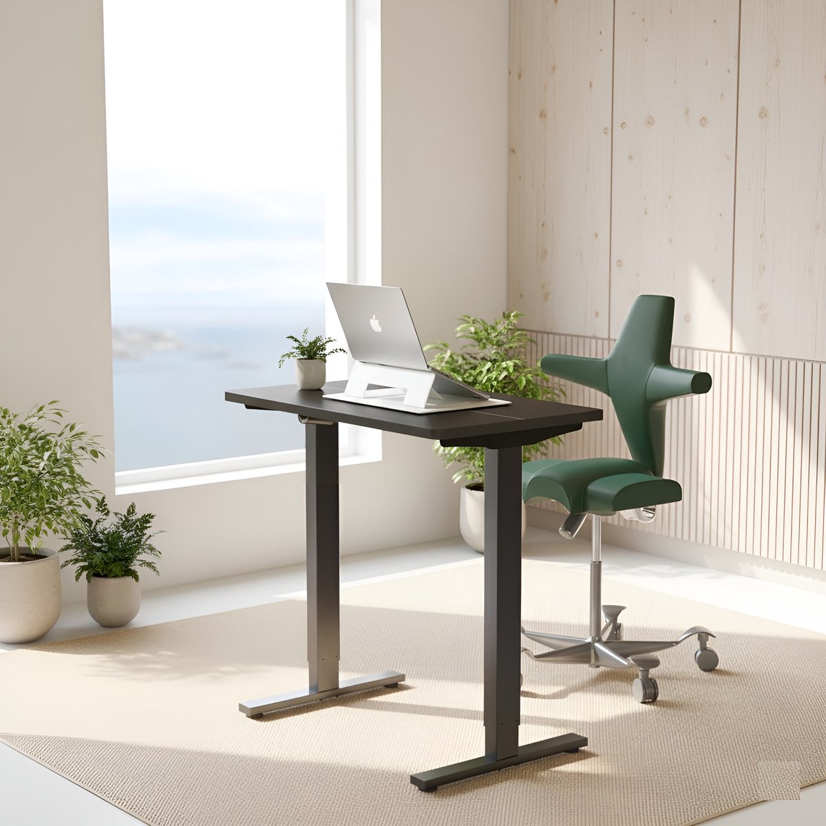 Elektrisch Zit-Sta Bureau 80x48 cm – In Hoogte Verstelbaar Bureau met 4 Geheugenstanden, Ergonomisch Sta Bureau voor Thuiswerk & Kantoor – Duurzaam Staal, Stabiel en Stil – HomeByNicole