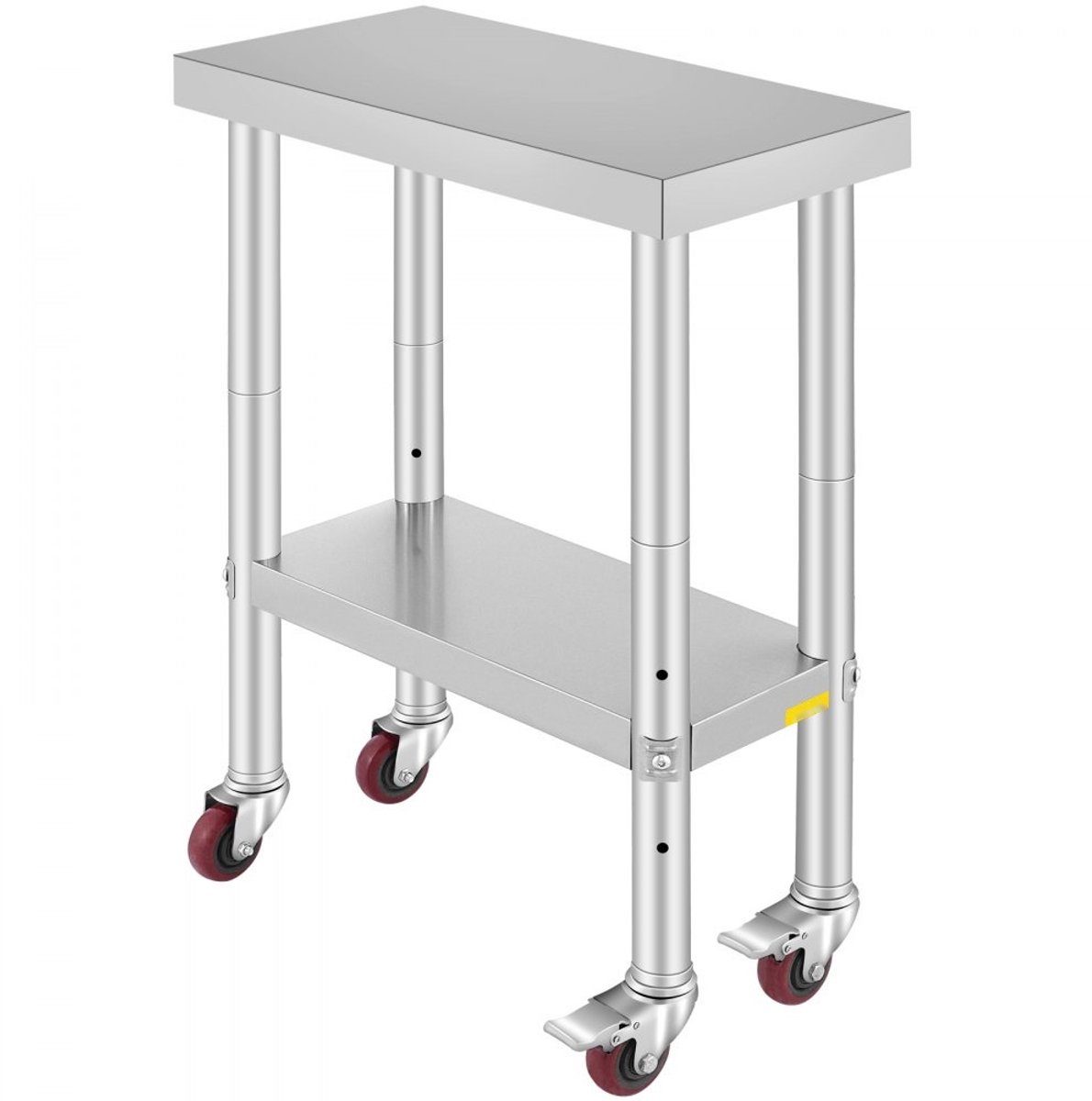 RVS Werktafel - Voorbereidingstafel Horeca/Catering - 61 x 30 x 85 cm - Draagvermogen 350 kg - 4 Verstelbare Poten