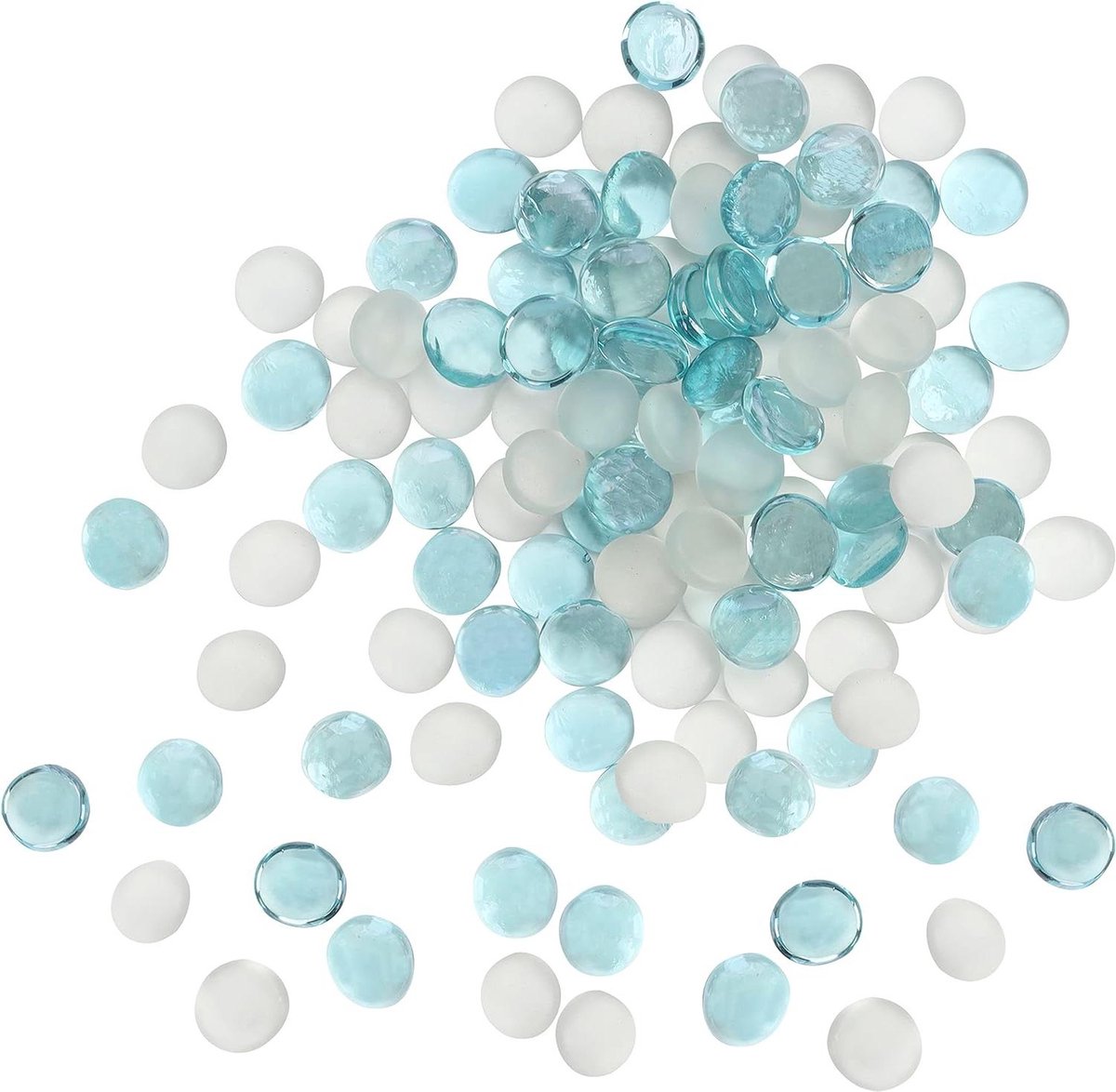 EGoods - Geassorteerde platte decoratieve stenen - glazen steentjes voor huwelijk en feest tafel, vaas vuller - aquarium decoratie - 500g