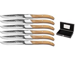 Blackwell Steakmessen Laguiole 6 Stuks – Hout en RVS – Stijlvol Design – Geschikt voor Dagelijks en Feestelijk Gebruik