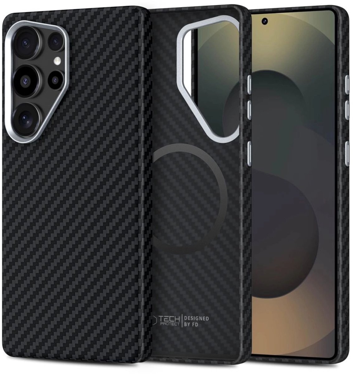 Tech-Protect Case Ion Carbon Magsafe Voor Samsung Galaxy S25 Ultra