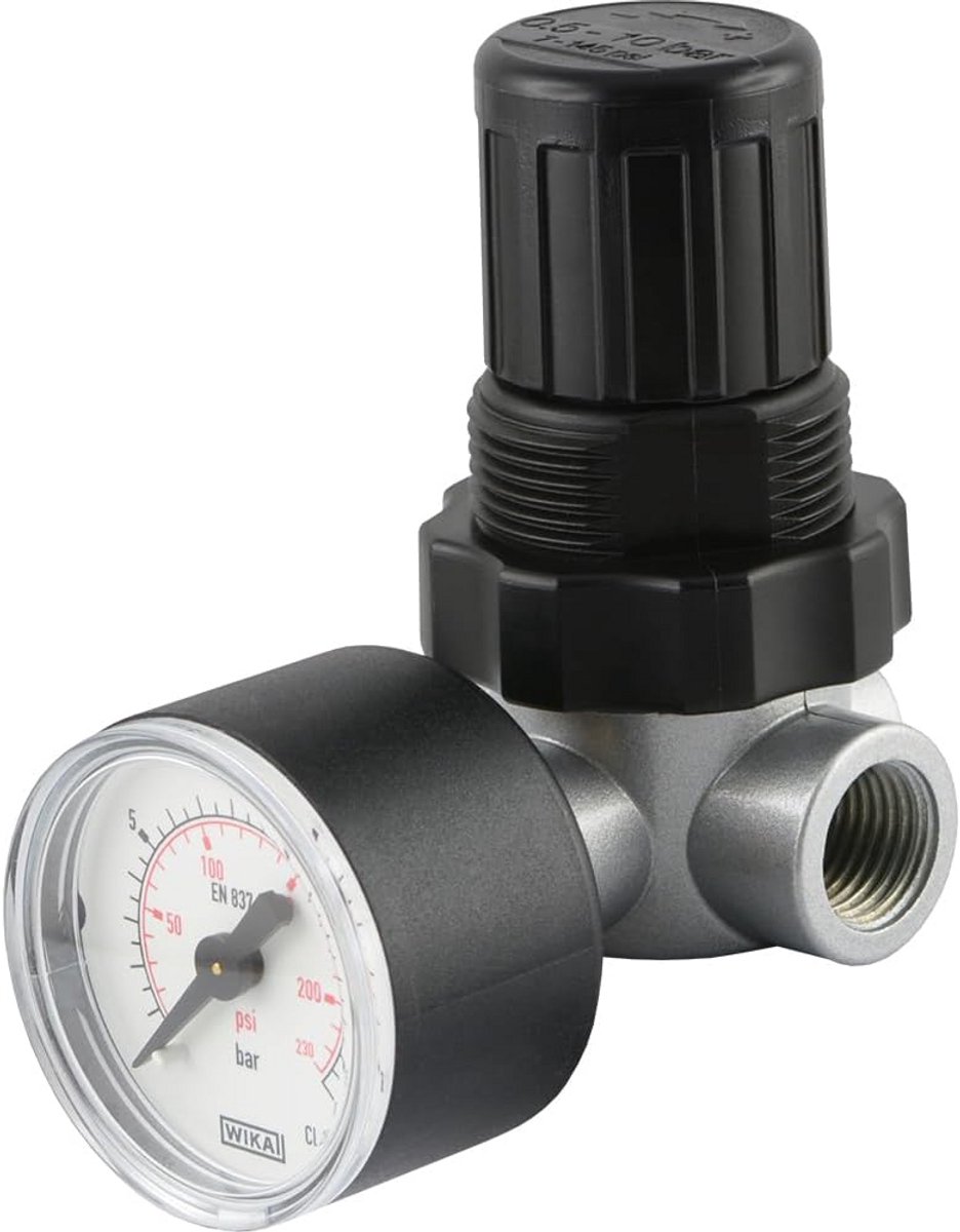 Mini Drukregelaar voor Perslucht - Precisie Drukregeling met Manometer