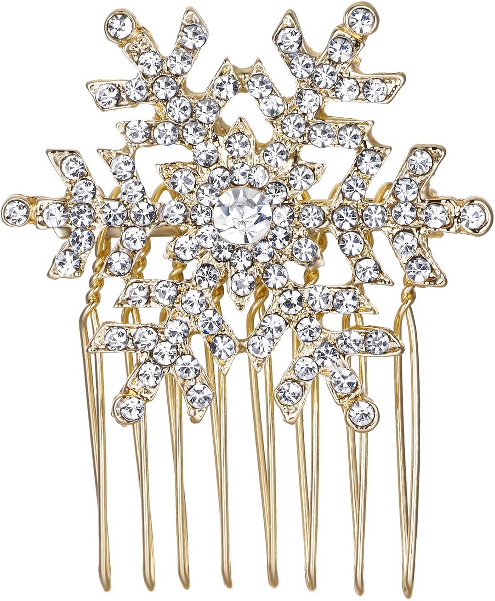 Prachtige Sneeuwvlok Haaraccessoire met Kristallen voor Kerst en Winterfeesten