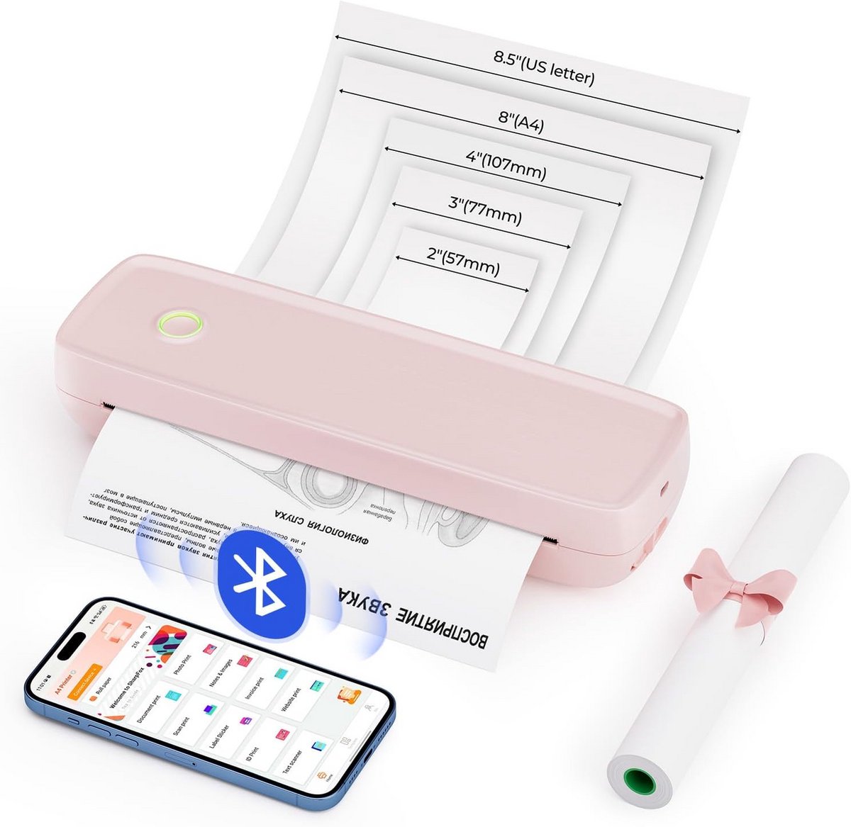 Draagbare Thermische Printer Draadloos Inkless voor A4 en Letter Formaat