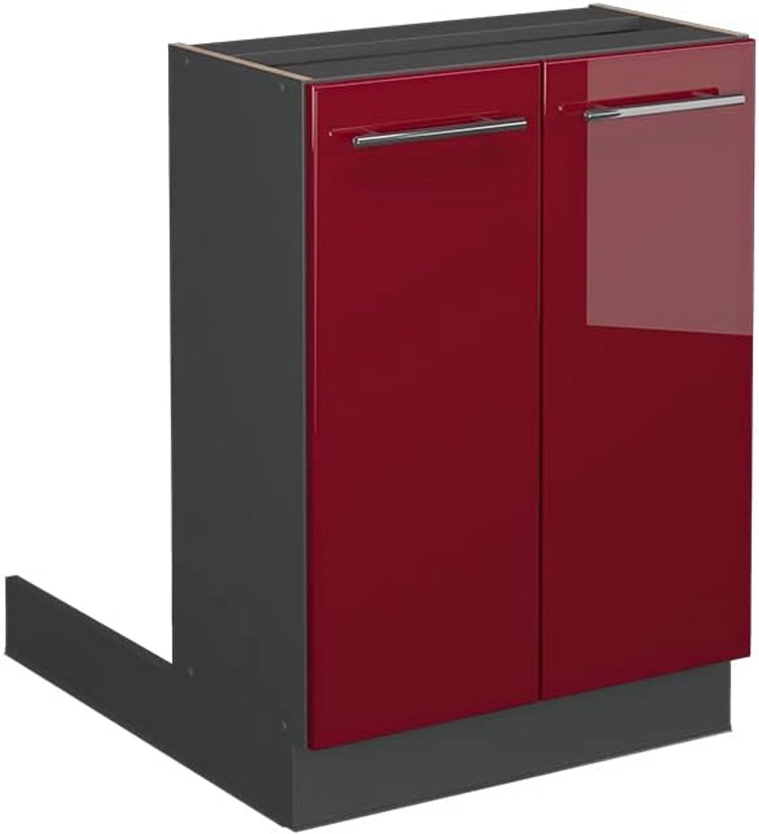 Keukeneiland Onderkast 60 cm Gesloten Trendy Bordeaux Hoogglans en Antraciet