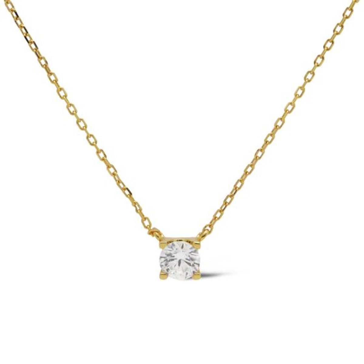 Karma Collier Klassiek Ronde Steen Crystal Goud
