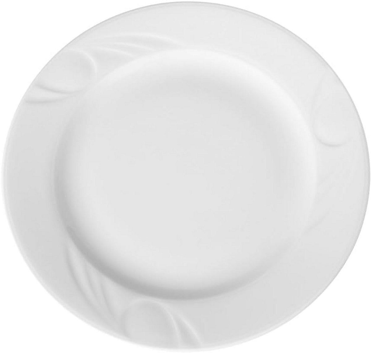 Elegant wit dinerbord van porselein met versterkte randen voor professioneel gebruik