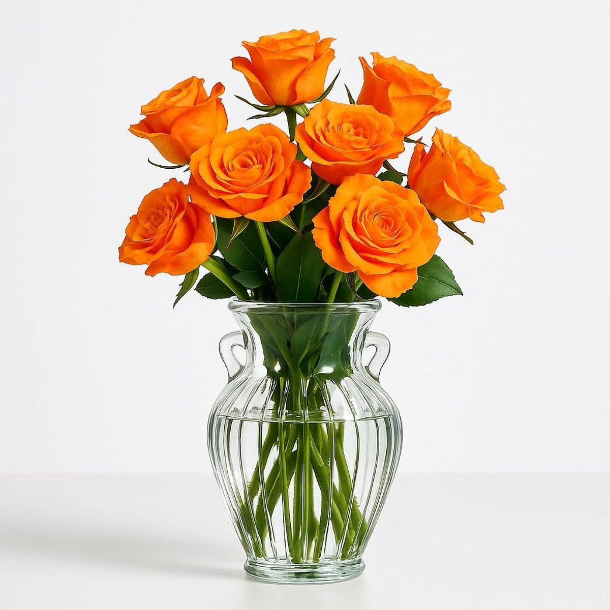 Bloemenvaas 20,3 cm - helder glas - artistiek ontwerp - perfect voor thuis - SnelShoppen