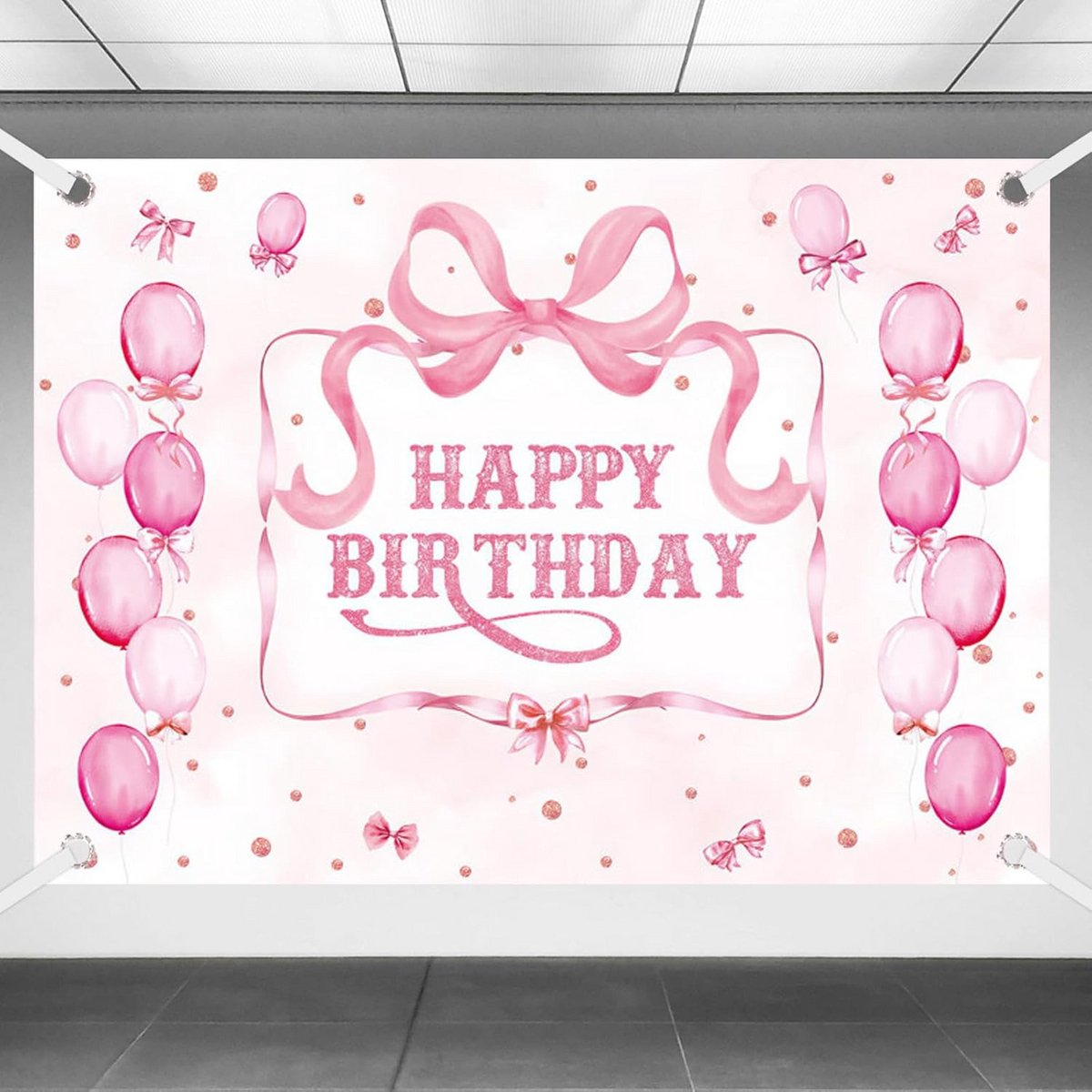 Roze Strijk Achtergrond 180x110cm voor Verjaardag en Babyshower Decoratie