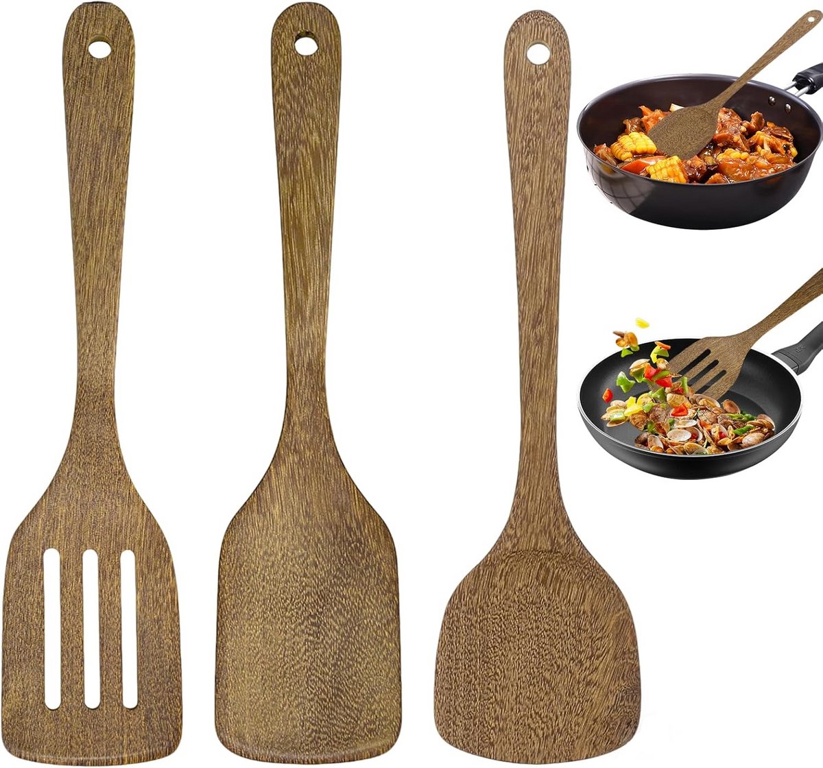 Houten Spatel Set 30 cm - Hittebestendig en Krasvrij Keukengerei