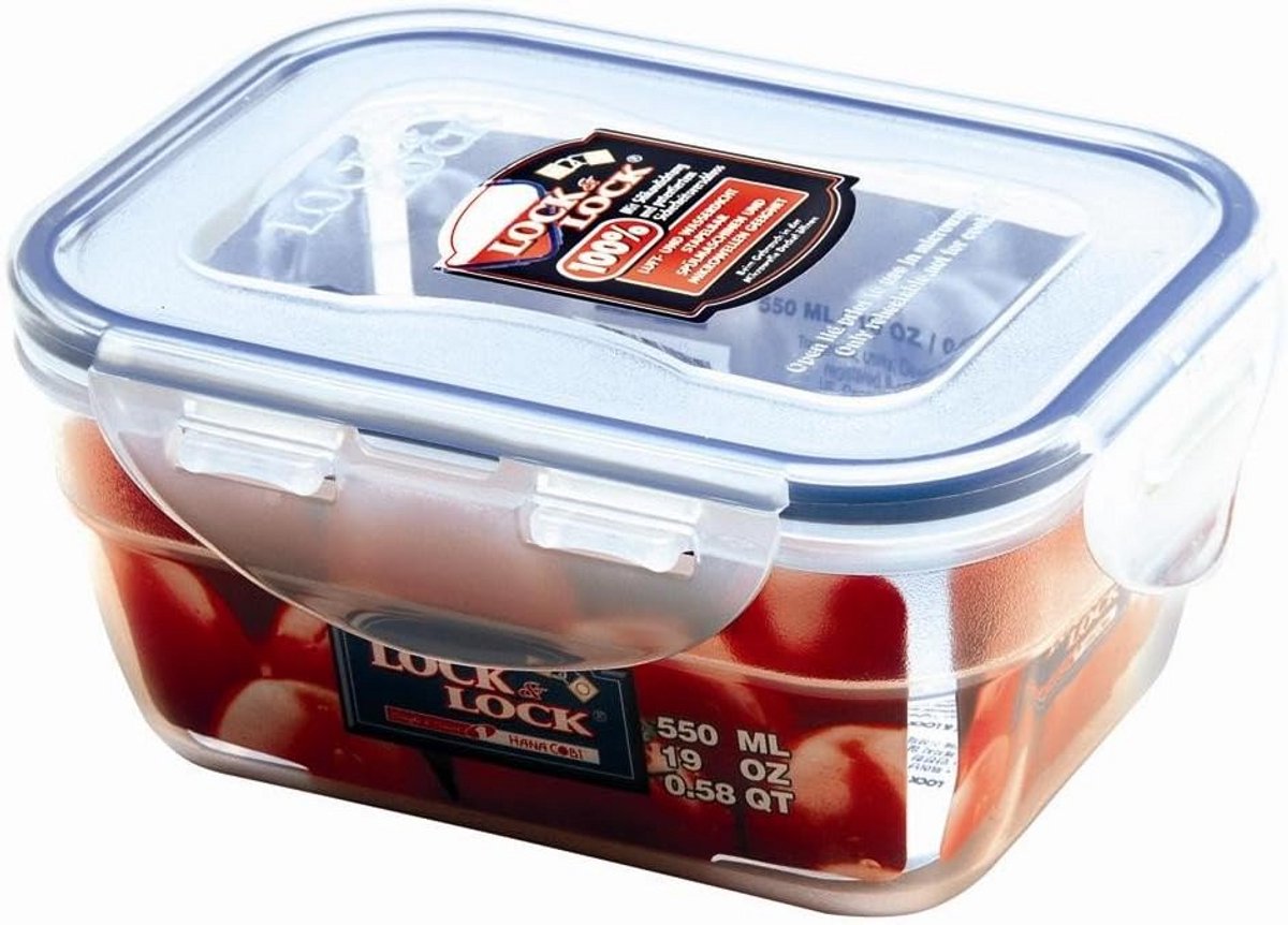 Luchtdichte en waterdichte opbergbox rechthoekig 550 ml nestbaar