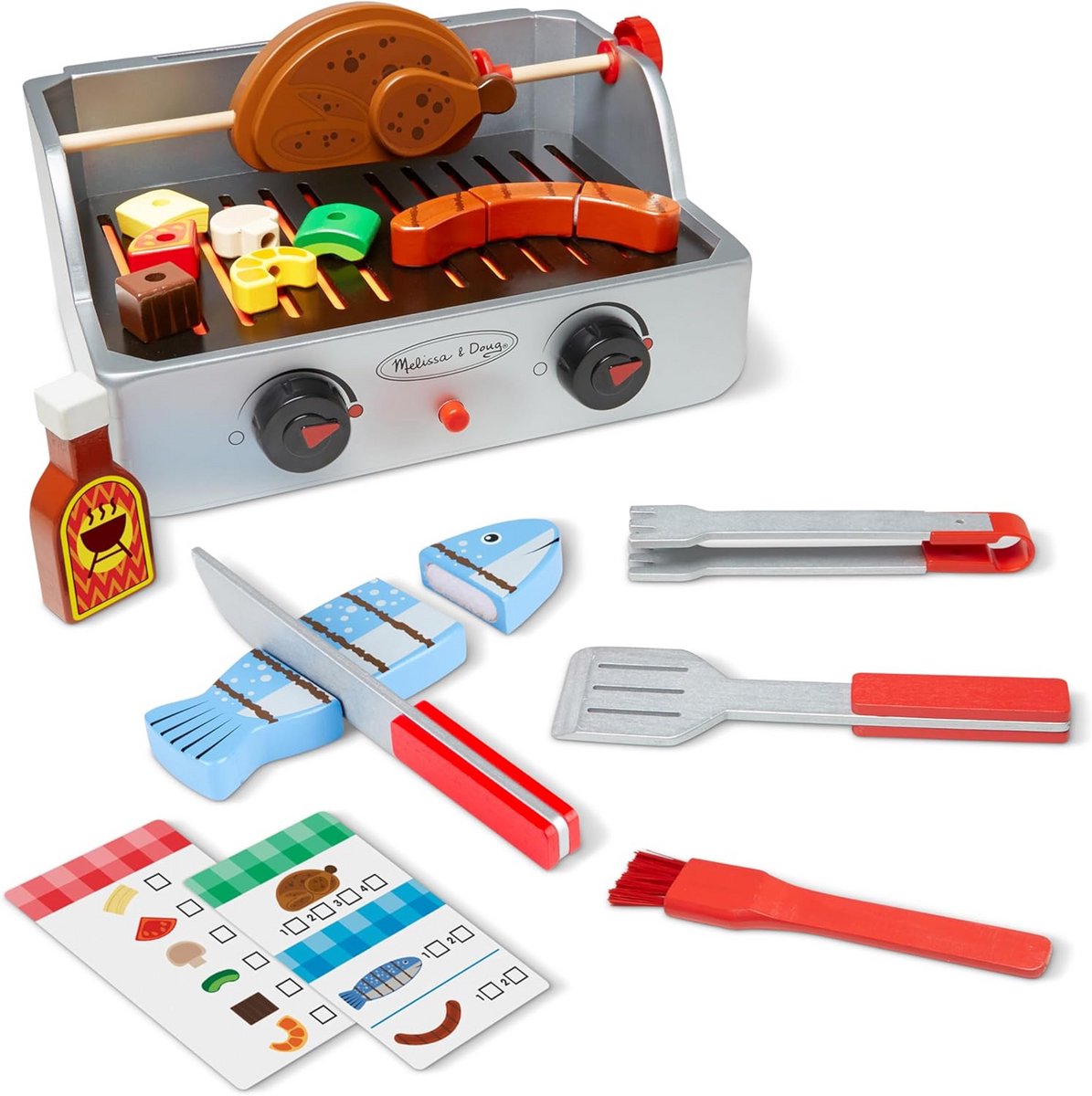 Houten Barbecue Speelset met Rotisserie en Grill
