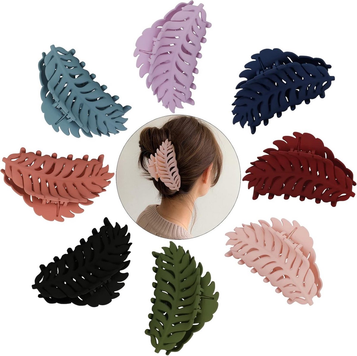 Set van 8 Grote Antislip Haarspeldklauwen voor Dik en Lang Haar