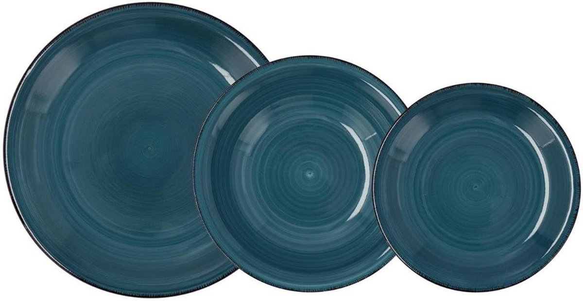 Keramisch Servies Set voor 6 Personen, 18 Delig, Blauw