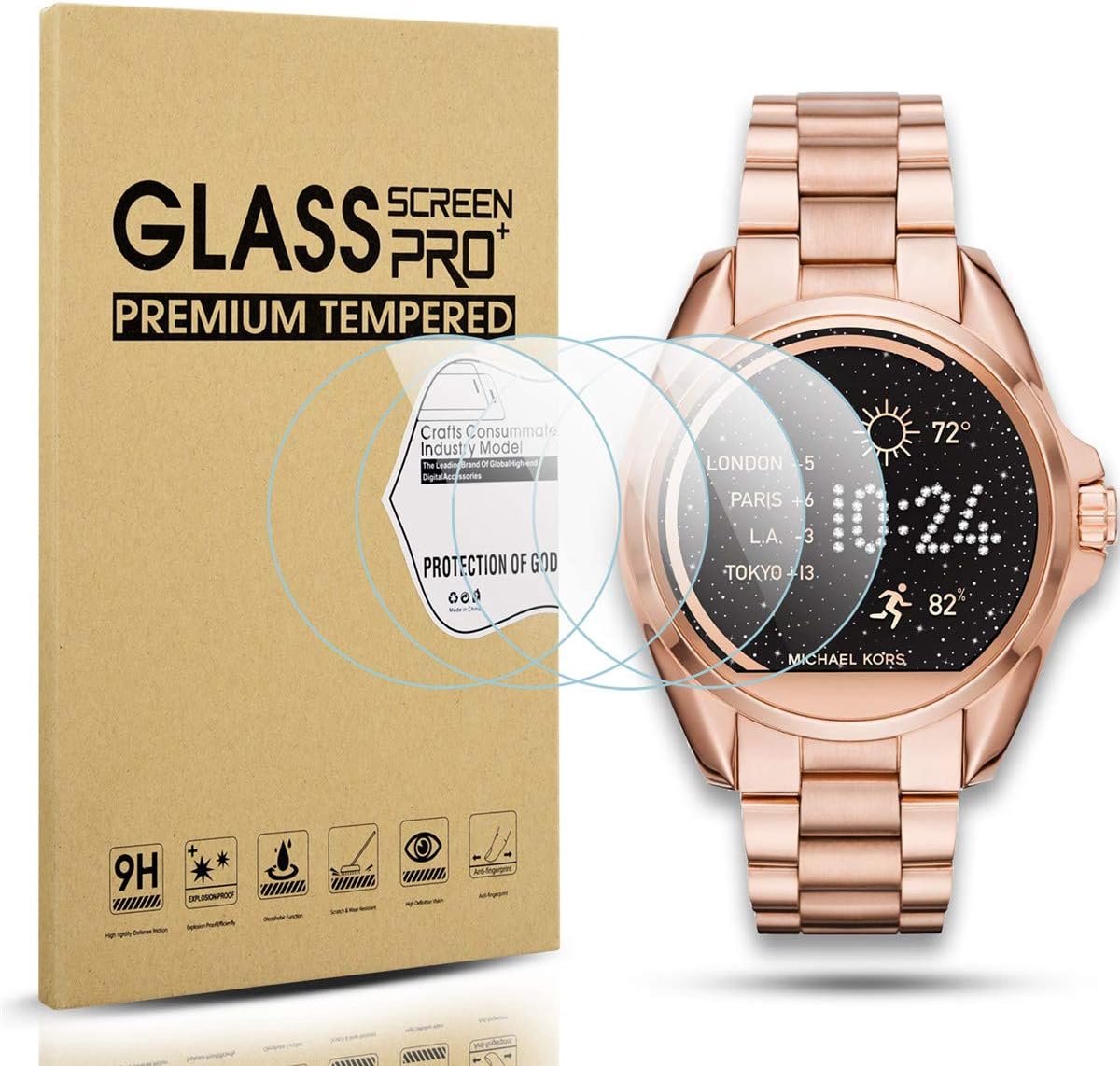 Gehard Glas Screenprotector voor Smartwatch Display Bescherming Full Cover 9H