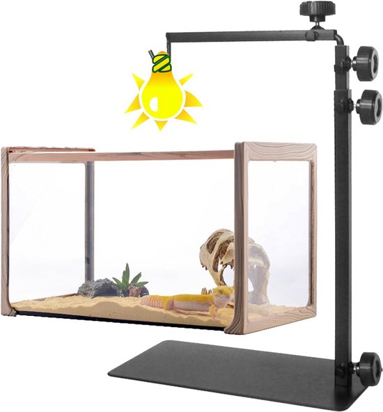 PawHut Verwarmde lamphouder voor reptielen, in hoogte en breedte verstelbaar, verwarmingslamp voor amfibieën, hagedissen, schildpadden, gekko, stalen voet, 32 x 9 x 67 cm, zwart PawHut Verwarmde lamphouder voor reptielen, in hoogte en breedte verstelbaar, verwarmingslamp voor amfibieën, hagedissen, schildpadden, gekko, stalen voet, 32 x 9 x 67 cm, zwart