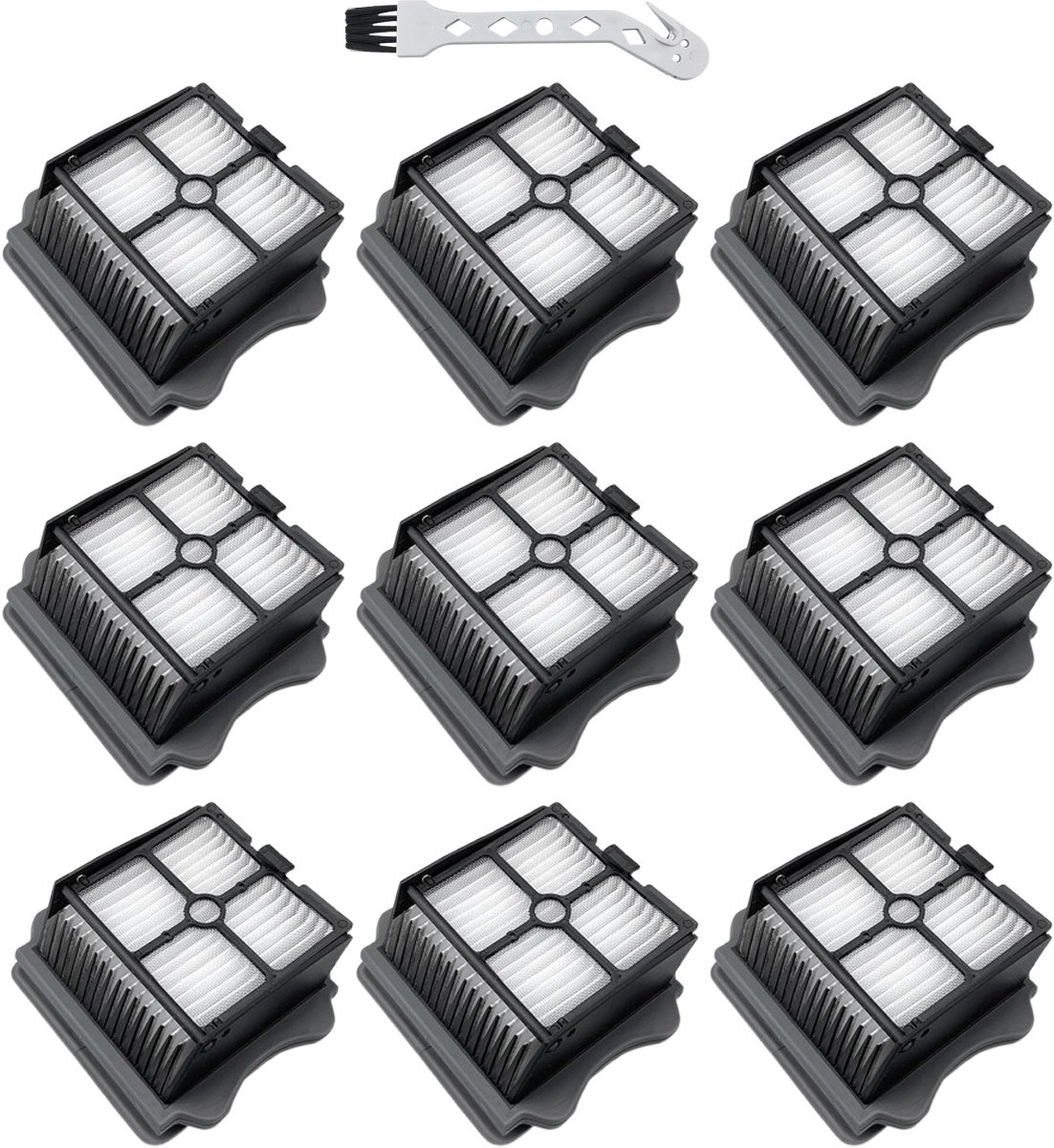 9 stuks - Vervangingsfilters voor stofzuigers - geschikt voor Tineco iFloor 3 - Floor One S3 - iFloor 3 Breeze Complete - Floor One S3 Breeze draadloze nat- en droogstofzuiger - met reinigingsborstel