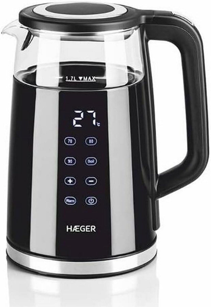 Snelle Glazen Waterkoker 1.7 Liter - 2200W Zwart