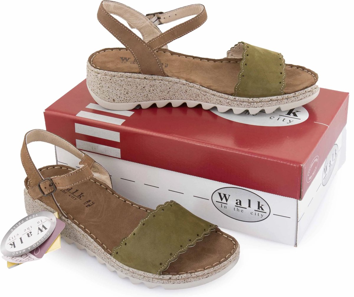 Damessandalen Walk Fango Militare 40 Groen