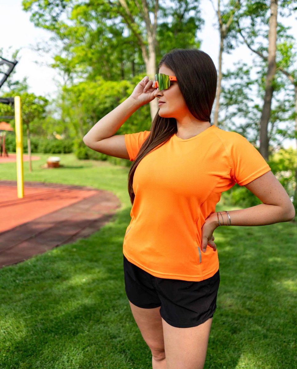 Sport T-shirt Trui Dames Oranje - L
