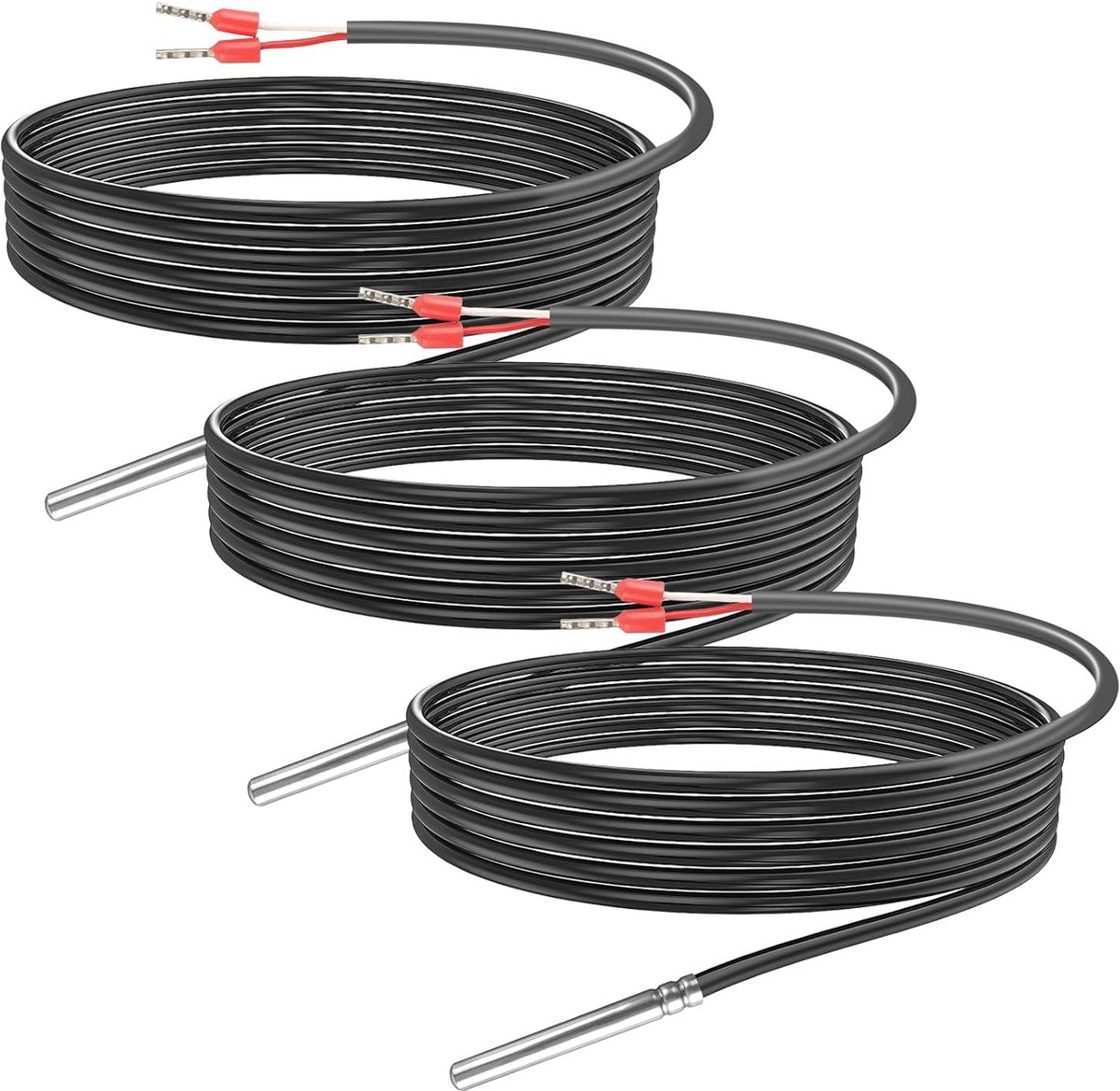 PT1000 Temperatuursensor RVS Sonde met 3m PVC Kabel voor Nauwkeurige Metingen