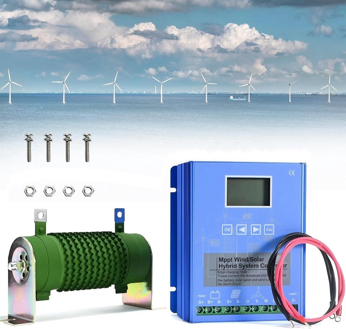 MPPT Hybride Laadregelaar 10000W-20000W voor Zonnepaneel en Windturbine - 12V/24V/48V met Dump Load