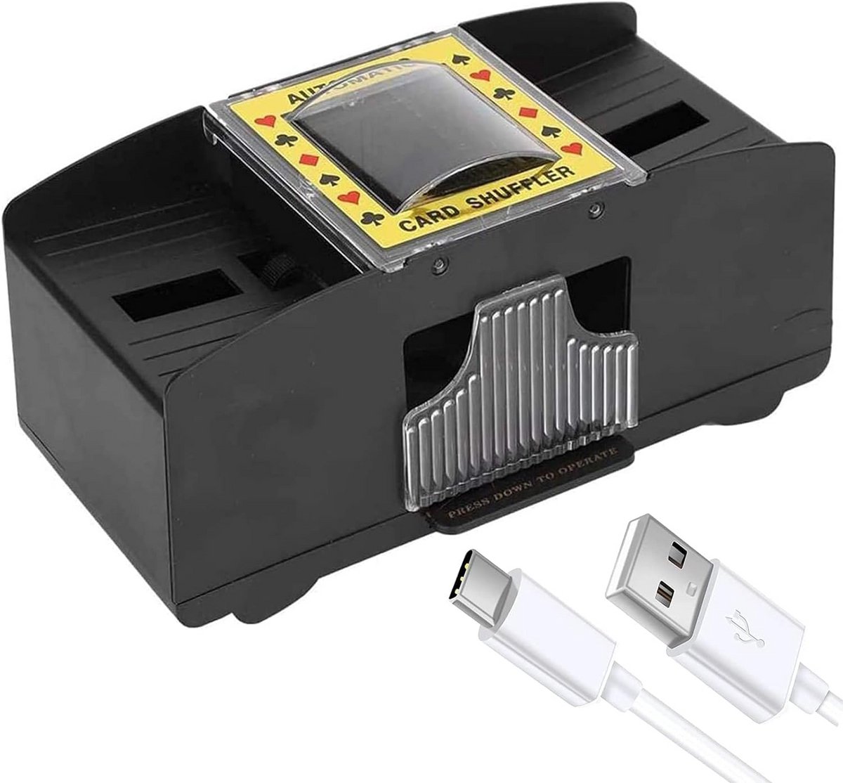 Automatische Kaartenschudmachine voor 1 of 2 Deck Kaarten - USB & Batterij Aangedreven Schuifapparaat