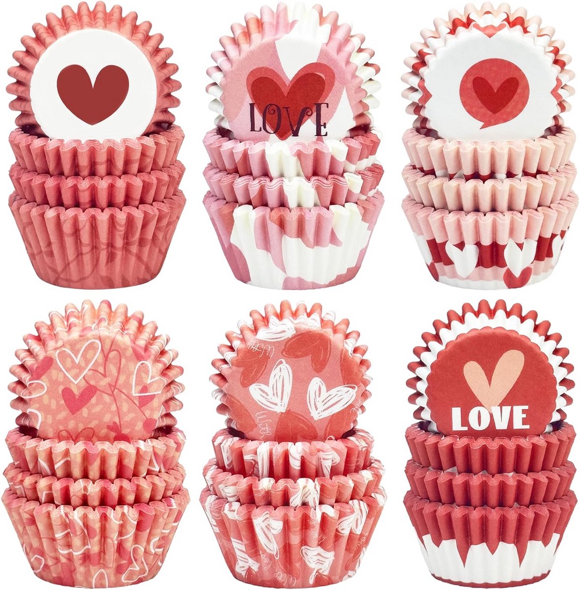 300 Stuks Mini Muffinbakvormpjes Cupcake Papieren Lijnvormen Lichtroze