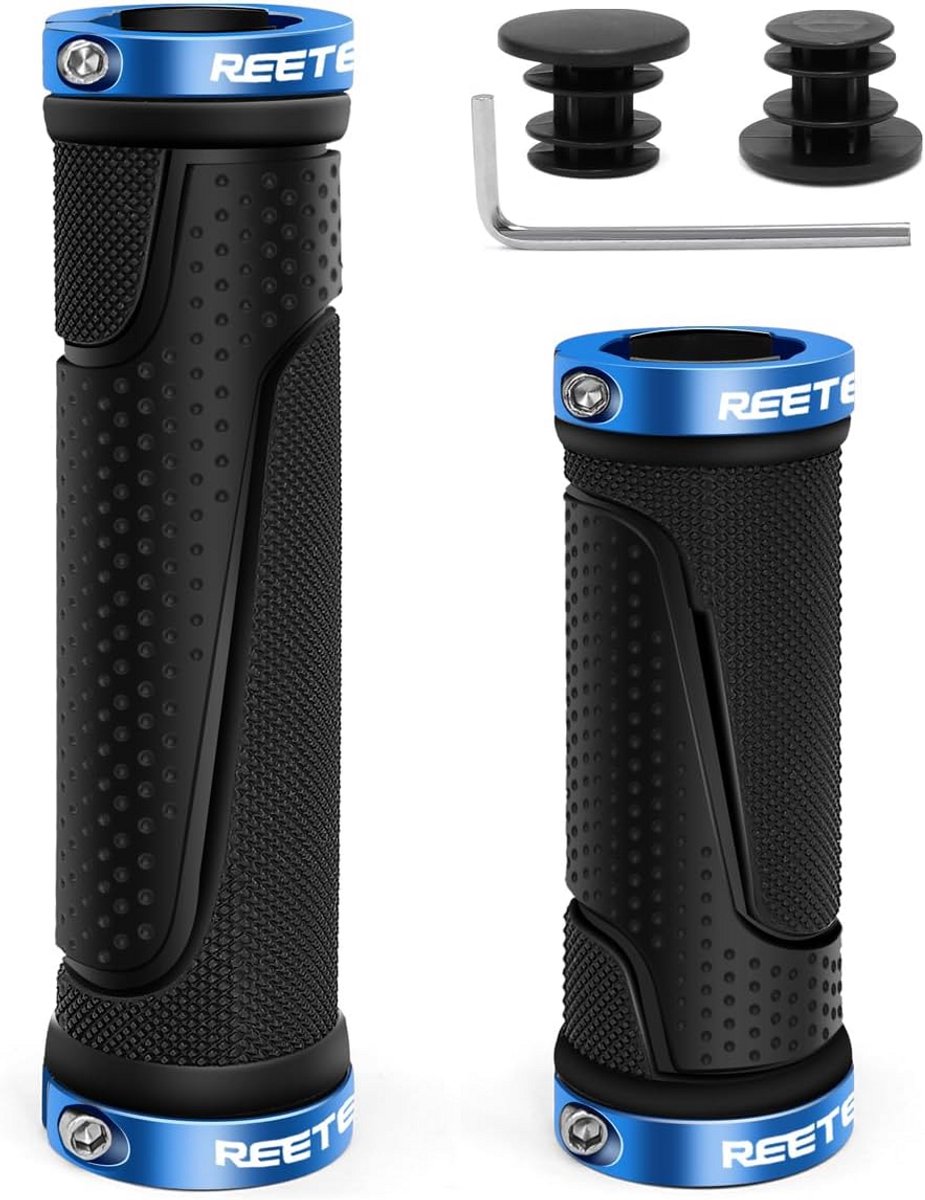 Ergonomische Fiets Stuurhandvatten - Antislip Rubber en Aluminium met Dubbele Vergrendeling voor Mountainbike, BMX en Scooter
