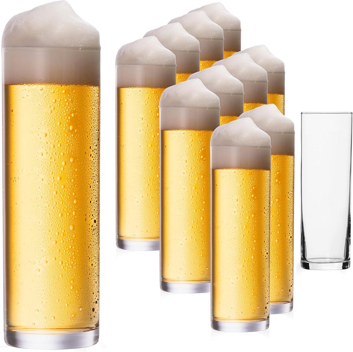 Set van 12 Bierglazen 200 ml - Klassieke Cologne Glazen - Vaatwasmachinebestendig