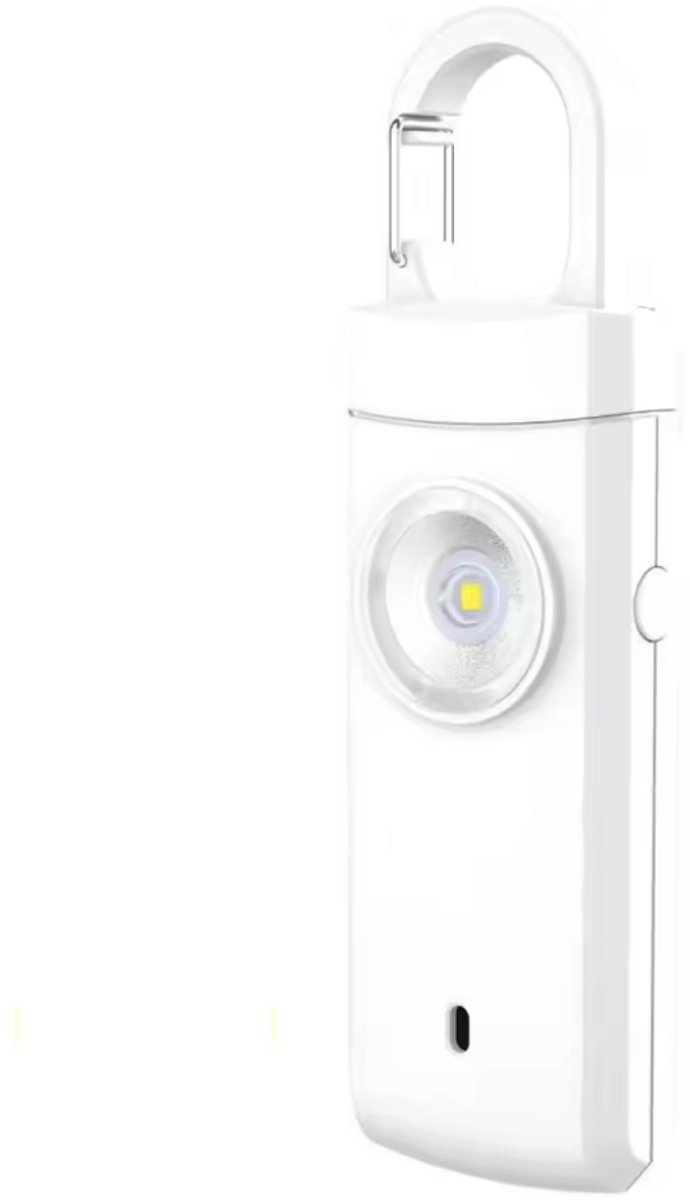 Zelfverdedig alarm - Compact alarm - 130dB - Krachtige Persoonlijke Alarm - 130 Db Geluid Flits - Zelfverdediging Sleutelhanger - Senioren Noodsignaal - Draagbaar Veiligheidsalarm - Wit - CHPN