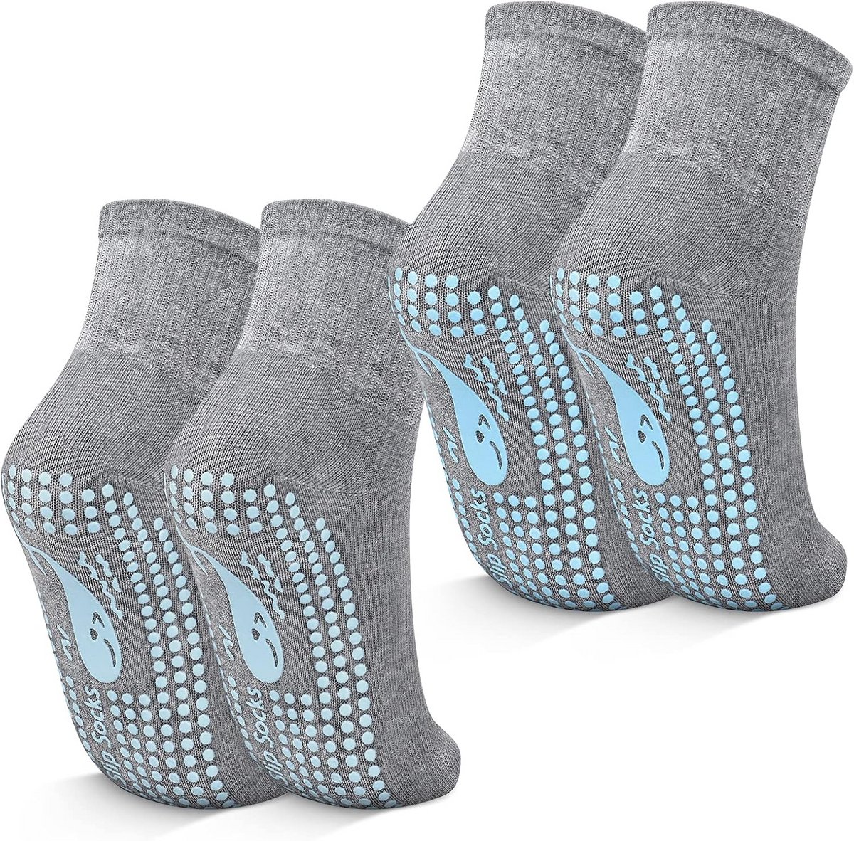 Non-slip yoga sokken voor heren en dames - 2-4 paar grippende sokken voor yoga, pilates en barre
