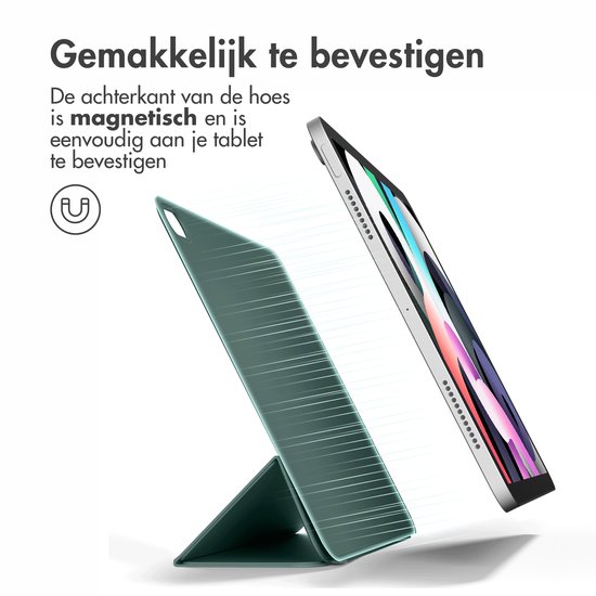 imoshion Tablet Hoes - Geschikt voor Apple iPad Air 5 (2022) / Air 4 (2020) / Air 11 inch (2026) M4 / Air 11 inch (2025) M3 / Air 11 inch (2024) M2 - Magnetic Bookcase - Donkergroen