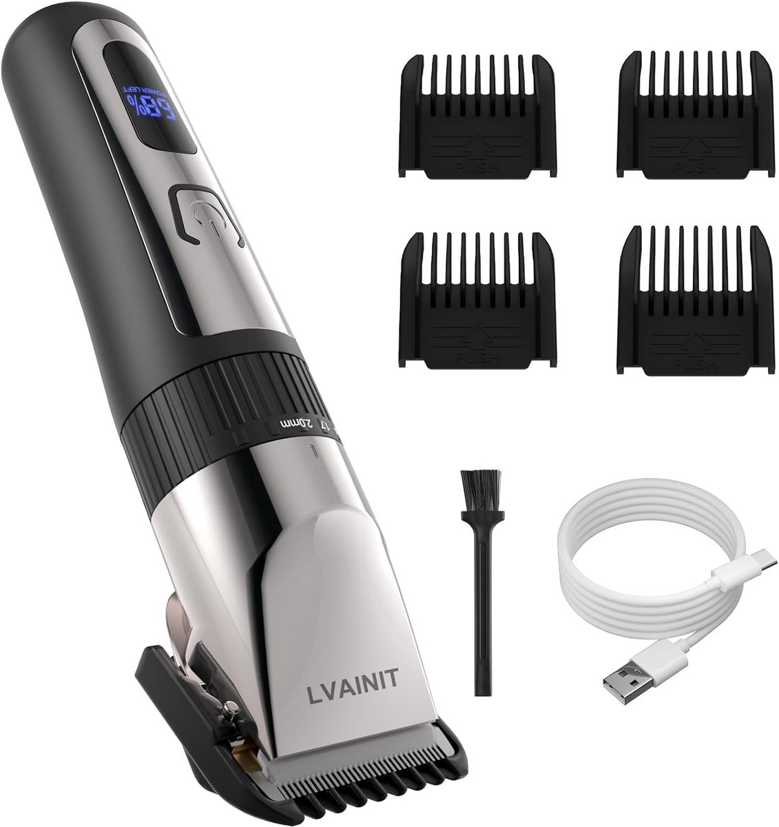 Draadloze LCD Haartrimmer en Baardtrimmer Set voor Heren - Oplaadbaar & Professioneel