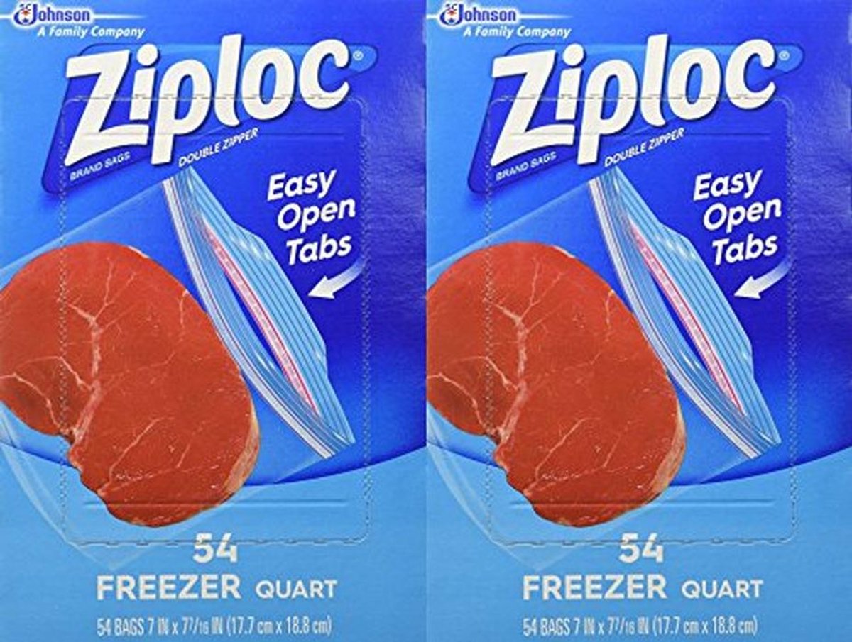 Ziploc Kwart Vriezerzakken - 54 Stuks (Verpakking van 2)