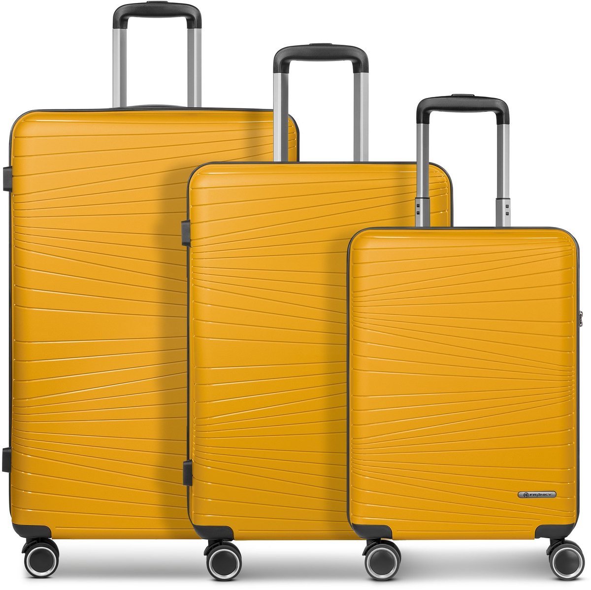 Franky Dallas 3.0 4-wiel kofferset 3-delig met stretch plooi - Harde bagage - TSA slot - yellow