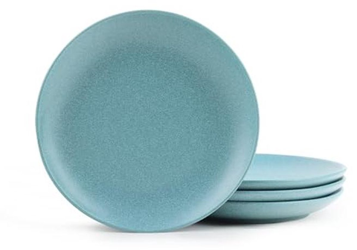Vintage Groene Porselein Diner Borden Set van 4 - Ideaal voor Ontbijt, Dessert en Snacks